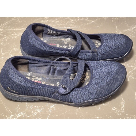 Skechers Breathe Easy Lucky Lady Blue Mary Jane Comfort Shoes,Size 9 - Picture 1 of 8